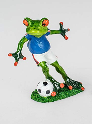 ITRR Dekofigur Frosch als Fußballer, blau; ca. 15cm Cover