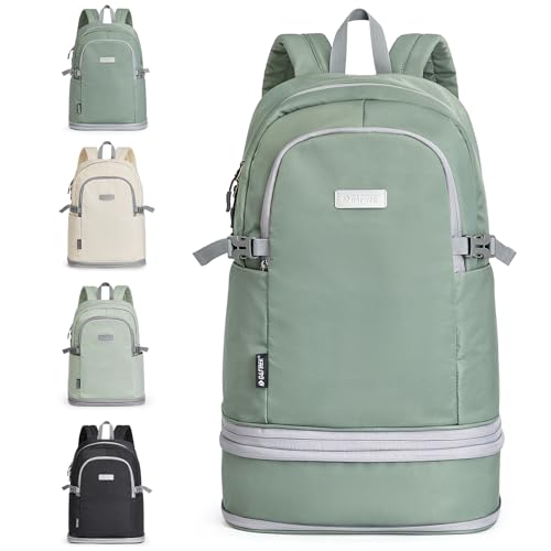 G4Free Pickleball Bag Backpack for Men Women Lightweight Gym Sport Swimming Backpack, Olive Green, 35L, Casual