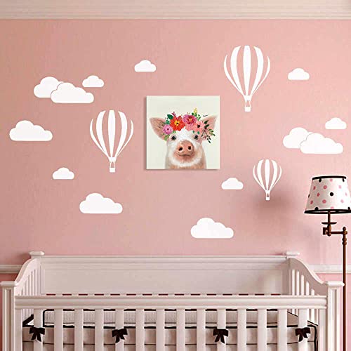B Blingbling H0373 Pig Decor Gifts For Pig Lovers: Farm Animal Pictures Cute Pig Cavnas Wall Art Work Decor Peach Pig thumb #3
