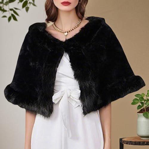 Écharpe légère en fourrure noire accessoire d'hiver chaud et doux - 3
