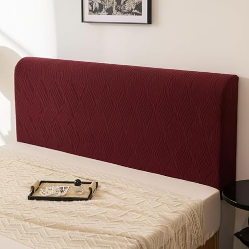 Image of HOMETHREADS Stretchable Lycra /Velvet Headboard Cover | Soft, Dust-Proof & Wrinkle-Resistant Bed Back Protector | Fits Leather, Wooden & Fabric Bedsides | for 5ft to 5.5ft Beds | (Maroon, 150x65cm)