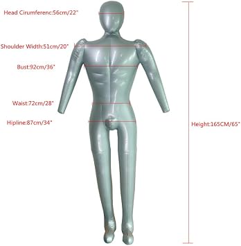 Inflatable Male Model Full Body Mannequin with Arm & Legs Men Clothing Display Dummy Props New