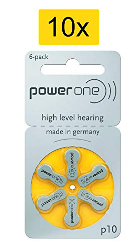 Power One - Pila para Parejas auditivi P 10, 0% Mercurio