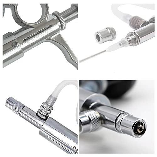 5ML Livestock Syringe Injection,Adjustable Continuous Injection Gun Semi-Automatic Syringe with 10 N