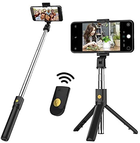 Selfie Stick Tripodï¼ŒBluetooth Selfie Stickï¼ŒExtendable Bluetooth Selfie Stick with Wireless Remoteï¼ŒCompatible iPhone 11/11PRO/XS Max/XS/XR/X/8P/7P/6sP/6s, Galaxy S20/S10/S9/S8/Note20/Note10