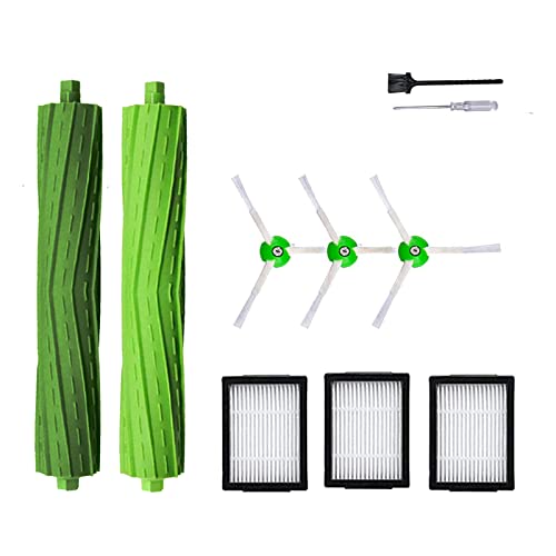 Replacement Parts Accessories for iRobot Roomba i7 i6 i8 i3 i4 i1 e5 e6 I E J Series Vacuum Cleaner Includes 1 Multi-Surface Rubber Brush,and 3 Pack Filter,3 Side Brushes