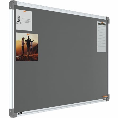 Image of Scholar Art Metis 2x4 Feet Bulletin Notice Board for Study Table & Kids Room | Vibrant & Versatile Crape Cloth + High Density Soft Board for Pinning Photos, Sticky Notes & Reminders (Grey)