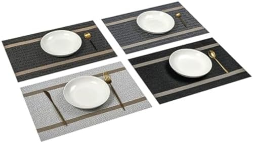 Set de table rectangulaire résistant à la chaleur lavable en PVC 45x30