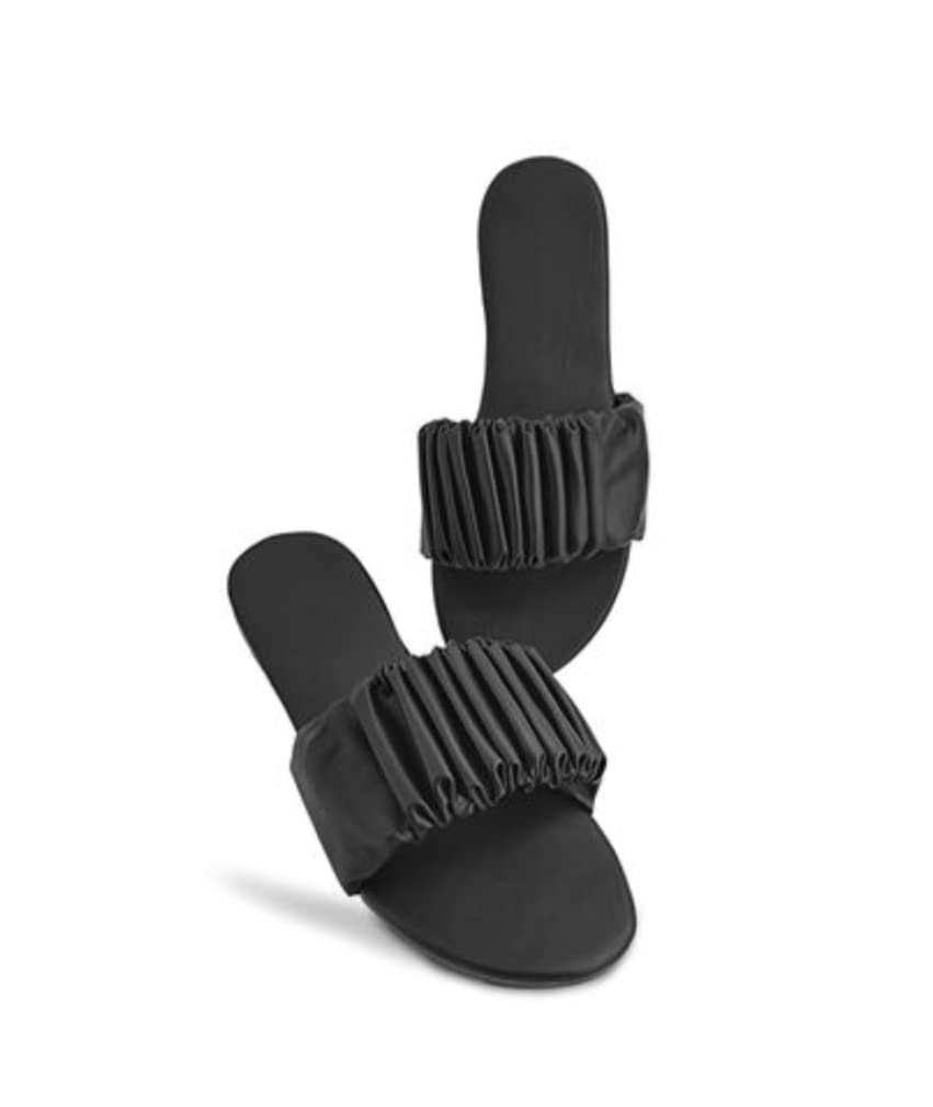 Latest Striped Ruffled Design Fancy Latest Flats Sliders Fashionable Slippers GFor Women-image-48