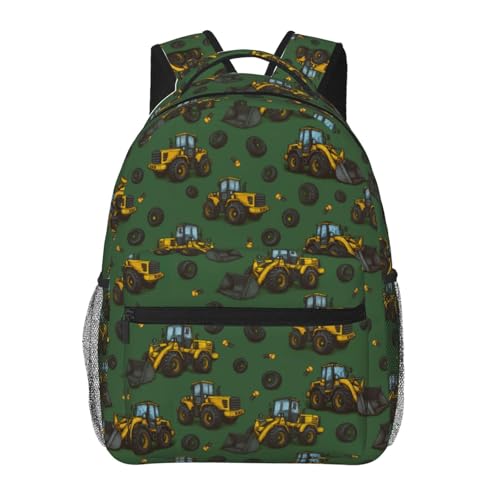 cromcu Retro Cartoon Tractor Backpack for School Work Camping Lightweight Travel Daypack with Multi-Pocket Storage Adjustable Shoulder Straps Bookbag 11.45.915.7in Kids Women Gifts Backpacks