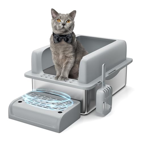 Arenero de Acero Inoxidable para Gatos XXL miniatura 1