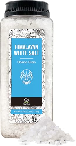 Soeos Himalayan White Salt, Coarse Grain, 39 oz (2.4 lb)