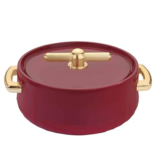 Image of SELVEL Elegance Casserole | Advanced PU Insulation | Elegant Design Hot Pot | Hot Case Keeps Food Hot & Fresh for Hours | Serve Chapati, roti, Biryani and More (Royal Maroon, 1200)