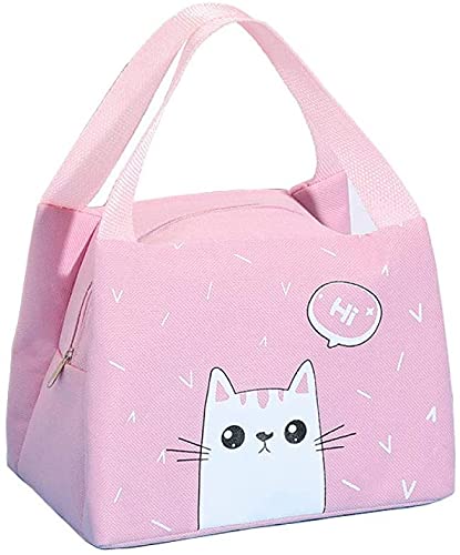 Jukmen Lunch Bag Insulated Waterproof Oxford Travel Picnic Lunch Pouch Thermal Bags with Zipper Portable Lunch Box for Adults Kids || Little Fox || Multicolor
