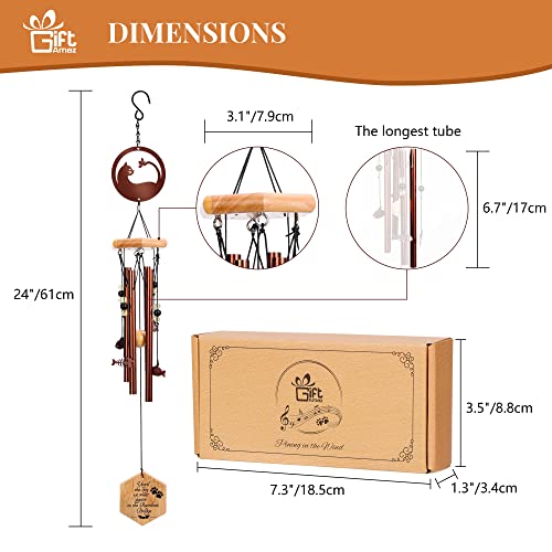 Giftamaz Cat Pet Memorial Wind Chime, 24 Inch Pet Sympathy Wind Chimes Memorial Gifts For Pet Owners, Pet Loss Gifts, Cat Remembrance Gift For Outdoor Garden Patio Porch Decoration #TOP5