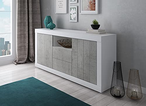 Dmora Buffet moderne avec 2 portes, buffet de cuisine, buffet avec étagères, meuble de salon...