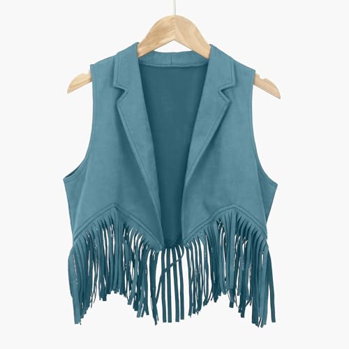 Tassel Vest for Girls Boys, Western Oktoberfest Vest Cowboy Fringe Jacket for Halloween Cosplay Sleeveless Waistcoat2