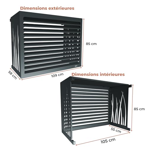 Cache-clim Herbe DECOAIRCO Simple M 7016 Gris anthracite pour masquer le bloc moteur