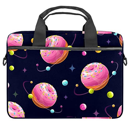Sacoche ordinateur portable motif Space Donut sac bandoulière multicolore 14.5"拼