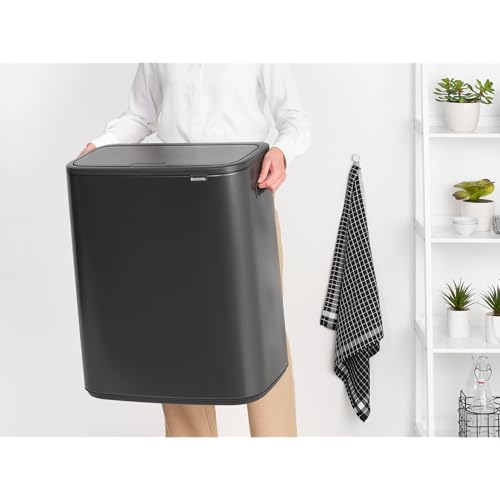 Caneca de basura Brabantia Bo Touch Top 16 gal gris miniatura 5