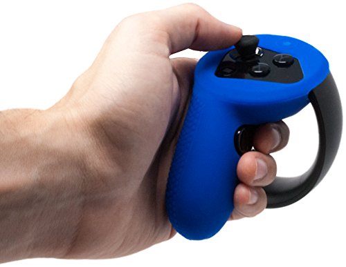 Controller Skin for Oculus Touch v1 by Asterion Products - (NOT for New Quest/Rift-S) Premium Gel Shell silicone protection covers featuring Low-Profile Friction Studs (set of 2) BLUE