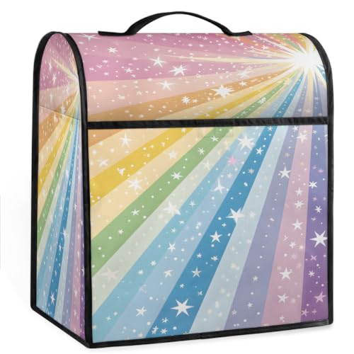 Coffee Maker Cover Abstract Star Rainbow Kitchen Appliance Covers Small Appliance Covers Blender Cover Juicer Cover Dust Covers for Kitchen Appliances with Top Handle and Pockets,Washable,C537