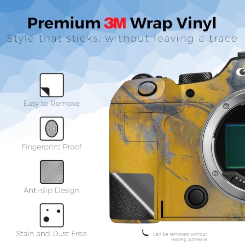 Image of Camera Skin Compatible with Canon EOS R6 Mark III (2025) - Yellow Spill - Premium 3M Vinyl Protective Wrap Decal Cover - Easy to Apply | Crafted in the USA by MightySkins