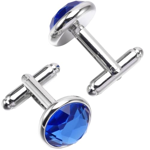 Gemelos redondos de cristal azul y gris para hombre y mujer miniatura 3