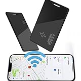 Wallet Tracker Card 2 PCS, Bluetooth Rechargeable Wallet Finder Works with Apple Find My App (iOS Only),Item Locator for Wallet,Wireless Charging, Water Resistant