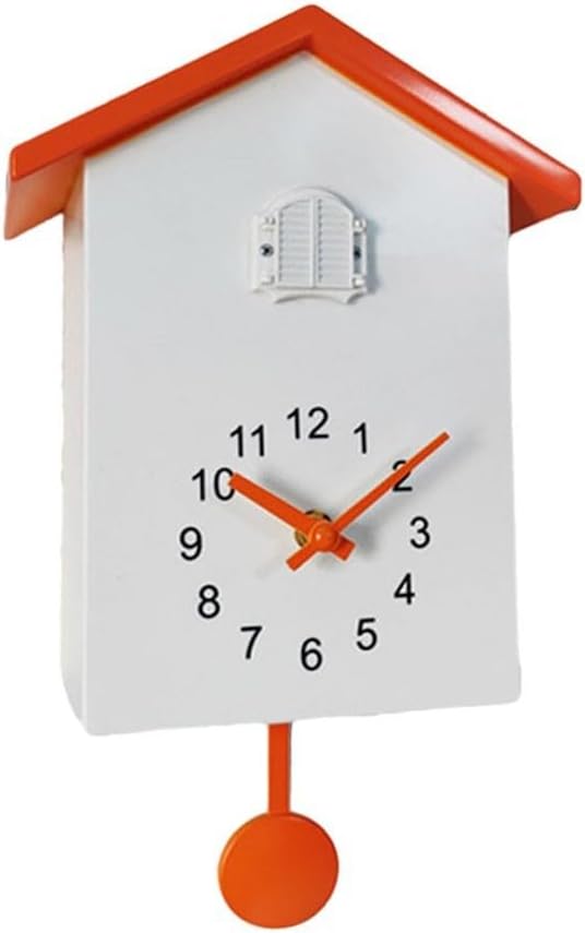 Cuckoo Clock with Chimer Cuckoo Sound Clocks with Pendulum Bird House, Battery Powered, Home Living Room Hanging Watch Horologe Clocks Timer Kitchen Wall Decoration(Blue)