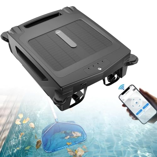 ZIXIAOS Robot Aspirador De Piscina, Limpiafondos Automático con Energía Solar, Carga Dual Rápida Y Solar, Control por App, Evita Obstáculos, Gran Capacidad De 3,4 L, Resistente Al Agua Ipx7.