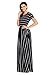 HOTAPEI Women's Summer Casual Loose Long Dress Short Sleeve Pocket Maxi Dress Black and White Striped Small