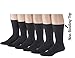 James Fiallo Men's Diabetic 6 Pair Physicians Approved Crew Socks, Non-Binding, Losse Top