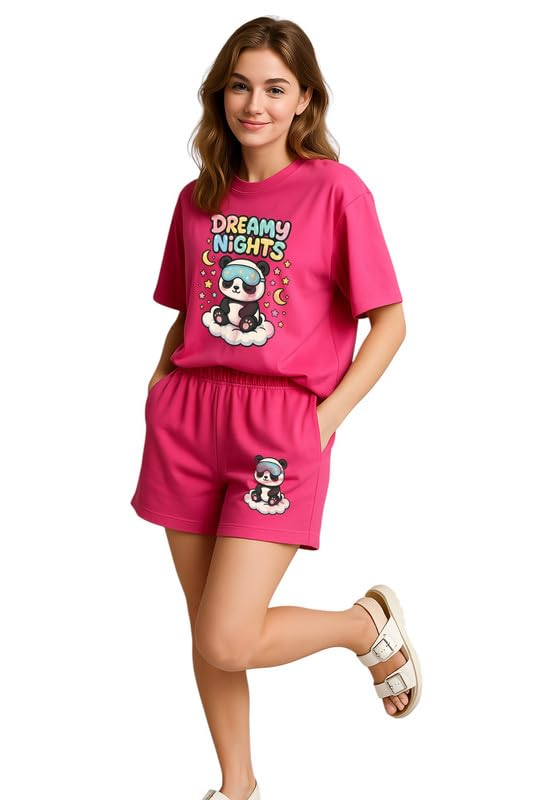 Image of My Swag Cotton Nightwear Set for Women |Printed T-Shirt and Shorts for Womens&Girls