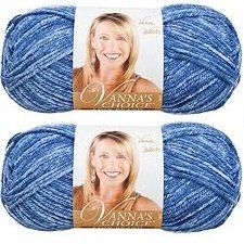 Bulk Buy: Vanna's Choice Lion Brand Yarn (2-Pack) (Denim Mist)