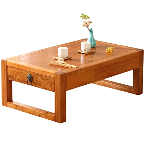 Table à thé japonaise en bois marron 60x40x30 cm pour salon