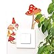 JUMRHFAN Glow in the Dark Pilz Wandaufkleber, Cartoon-Aquarell-Pilzaufkleber, Lichtschalter Dekor Aufkleber, bunte Pilz Schalter Aufkleber für Kinder Schlafzimmer Wohnzimmer Küche Büro Home Decor