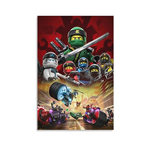 Shenywell Leinwand Wandkunst Malerei Llego Ninjago Anime Drucke Malerei Nordische Dekoration Wohnzimmer Wohnkultur 60X90cm Kein Rahmen Cover