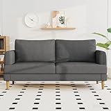 70' Modern Loveseat Sofa with USB Type-C Ports, Linen Fabric 2-Seater Deep Seat Couch, Cozy Small Couch Sofa for Living Room Bedroom Office Apartment (Dark Gray)