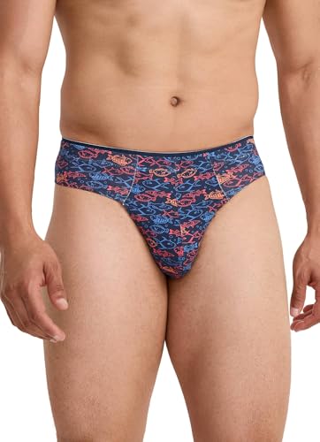 Jockey Men's Underwear True Style Thong - 3 Pack, Something Fishy/Malibu Red/Ocean Coral, M3