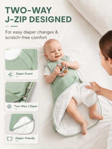 Image of Baby Bamboo Sleep Sack, 70% Rayon Made from Bamboo 30% Cotton 1.0 TOG Infant Wearable Blanket