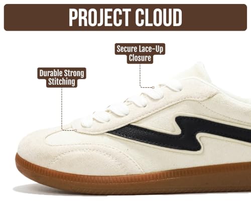Image of Project Cloud Non-Slip Fashion Sneakers for Women, Lace-Up Shoes | Memory Foam Insole Trendy Womens Footwear - Comfortable Casual Womens Sneakers - Stylish Shoes Women Breathable Footwear