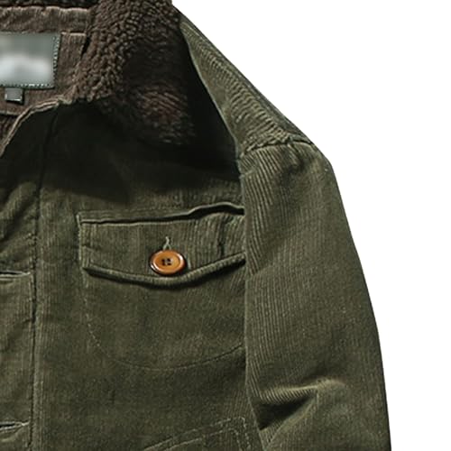 JEsilunmaMY Men's Sherpa Lined Corduroy Cotton Jacket Button Down Lapel Shirt Fleece Jackets Warm Winter Padded Coats3