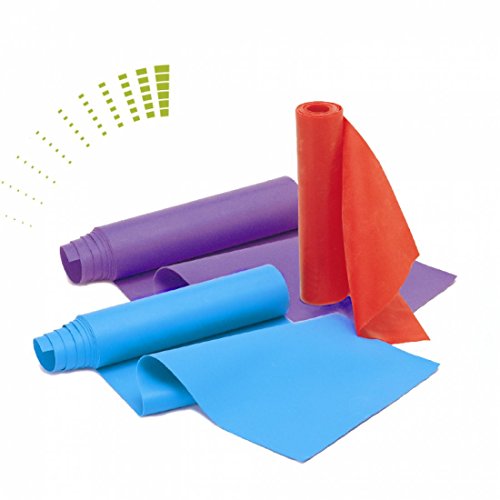 Carnegie 3 x Cinta de Gimnasia (3 resistencias 120 x 15  Cintas de Entrenamiento látex Fitness de Banda