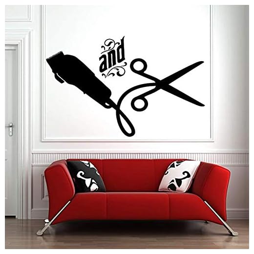 Hårsalong väggklistermärken dekaler frisör verktyg sax barberare skönhetssalong dekoration klistermärken A2 66 x 42 cm