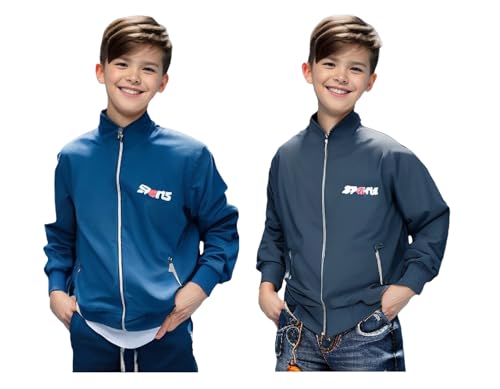 Image of HRKK Kids Windcheaters Solid Polyester Blend Jackets for Boys and Girls |