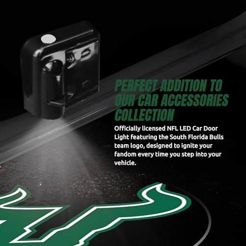 Sporticulture American Football WS South Florida Bulls LED Car Door Light - Officially Licensed NCAA Wireless Projector - Show Your Team Pride - Battery Operated, Universal Fit