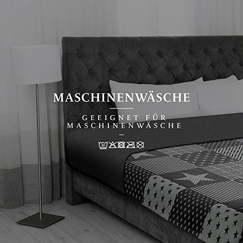 Bestlivings Tagesdecke (Stars & Stripes) 220x240 cm mit wattierter Zwischenlage, Bettüberwurf - Überwurfdecke, Sommerdecke gesteppt - Steppdecke, Wendedecke