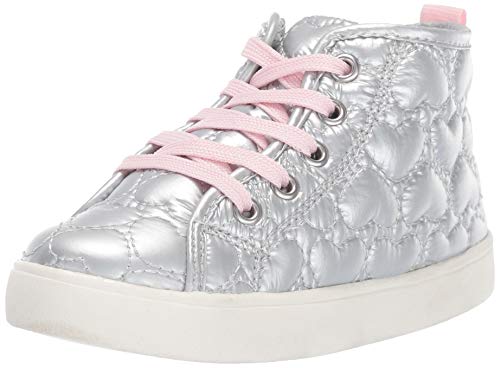 Carter's Girl's Marlie High-Top Sneaker, Silver, 8 Toddler
