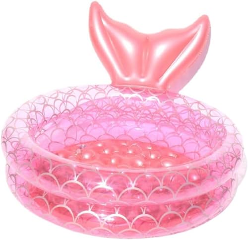 YAKINO プール ミニサイズ 小型 フロート 浮き輪 女の子 子供 人魚 マーメイド インスタ映え 水遊び 直径90 直径120 直径150 プリンセス (マーメイドプール,150cm)